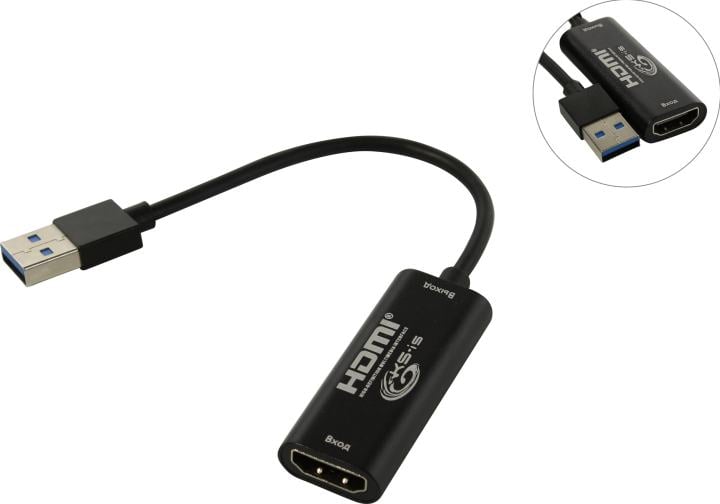 KS-is <KS-477> Адаптер видеозахвата  HDMI  19F  -> USB3.0