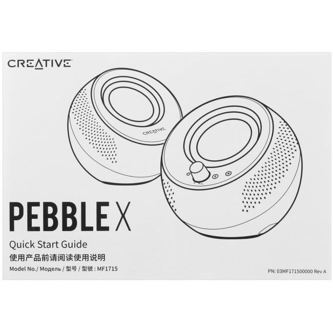 51MF1715AA000 Колонки Creative Pebble X 2.0 черный 30Вт  BT  портативные