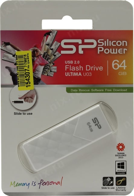Silicon Power Ultima U03 <SP064GBUF2U03V1W> USB2.0 Flash  Drive 64Gb (RTL)