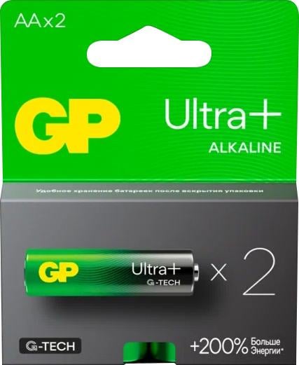 GP 4891199226038 Алкалиновые батарейки GP Ultra Plus Alkaline 15A AA - 2 шт. на  блистере (2 шт.)