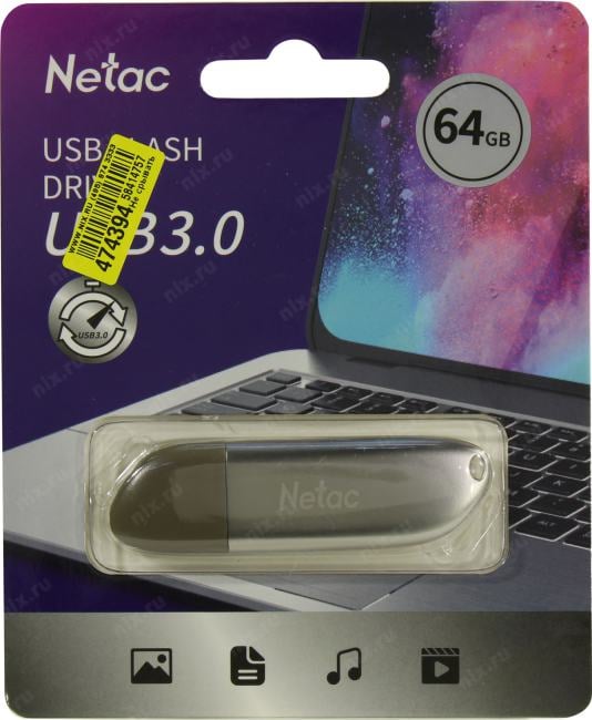 Netac <NT03U352N-064G-30PN> USB3.0  Flash  Drive  64Gb (RTL)