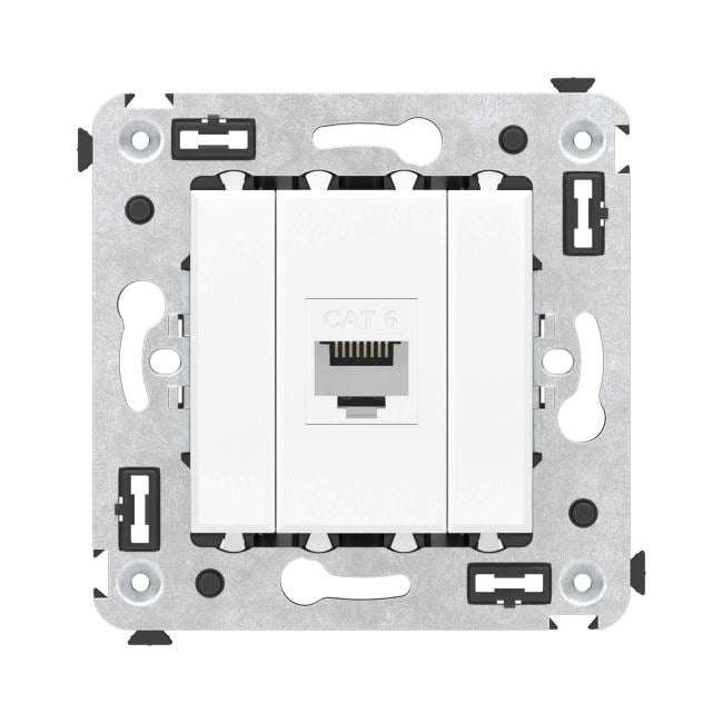 Розетка компьютерная DKC 4400693 RJ-45 без шторки в стену, кат.6 одинарная,  "Белое облако", "Avanti"