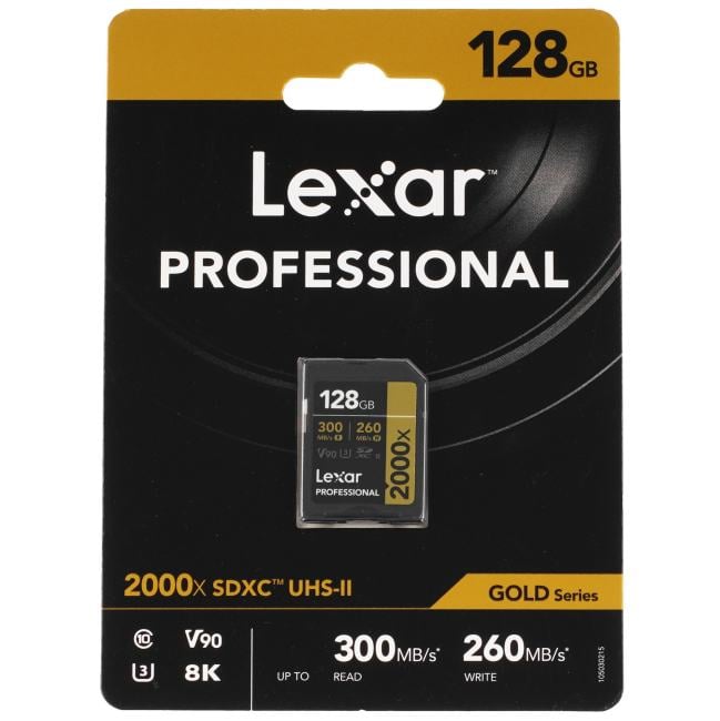 Карта памяти Lexar LSD2000128G-BNNNG, 128GB, SDXC, UHS-II, 300 МБ/с