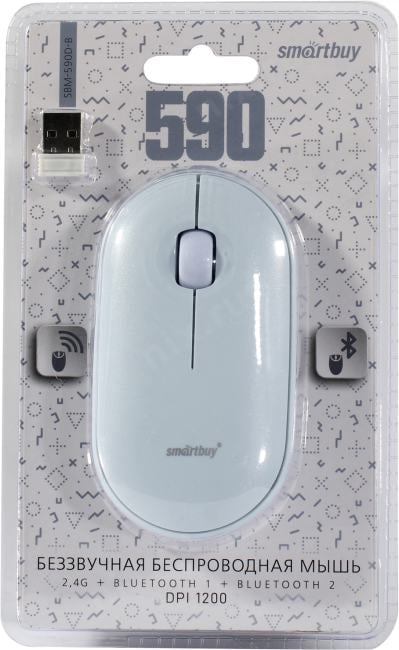 SmartBuy Wireless Mouse <SBM-590D-B> (RTL)  Bluetooth/USB 3btn+Roll, беспроводная