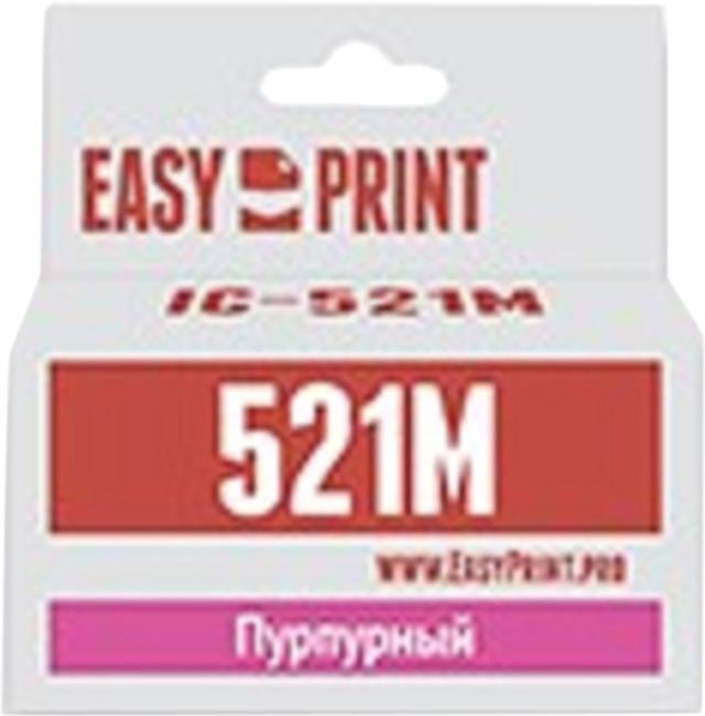 Картридж струйный EasyPrint IC-CLI521M (CLI521M) для Canon PIXMA iP4700/MP540/620/980/MX860, пурпурный, с чипом
