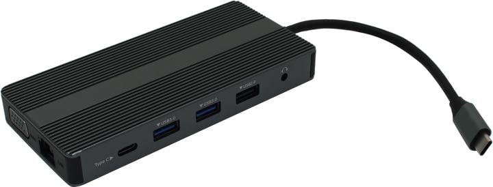 KS-is <KS-734> Docking Station USB-C  ->  2xHDMI+VGA+GbLAN+CR+2xUSB3.0+USB2.0+USB-C+PD+Jack3.5