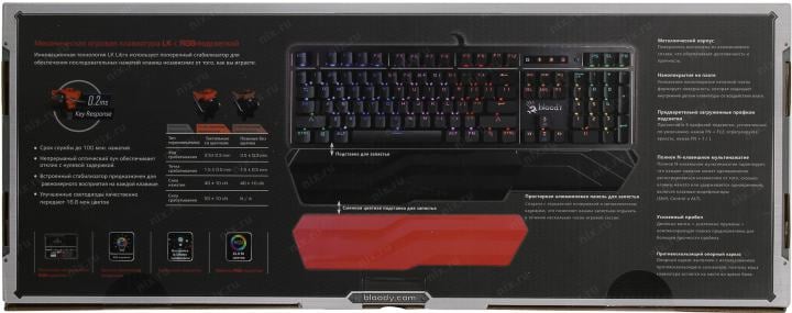 Клавиатура Bloody B975  <USB>  104КЛ,  подсветка клавиш