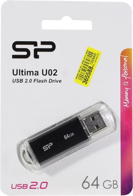 Silicon Power Ultima U02 <SP064GBUF2U02V1K> USB2.0 Flash Drive  64Gb  (RTL)