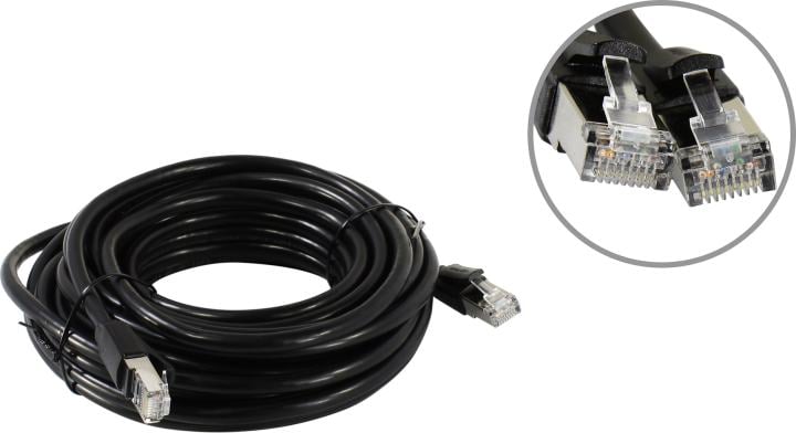 Патч-корд Vention IKKBK прямой SFTP cat.8 RJ45 - 8м. черный