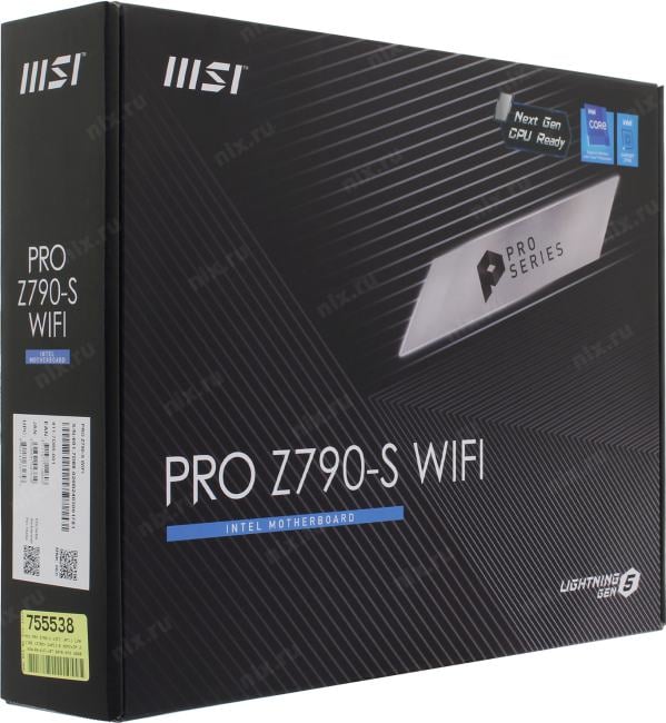 MSI PRO Z790-S WIFI (RTL) LGA1700 <Z790> 2xPCI-E HDMI+DP  2.5GbLAN+WiFi+BT  SATA  ATX 4DDR5
