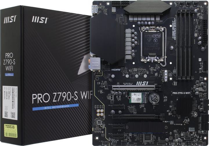 MSI PRO Z790-S WIFI (RTL) LGA1700 <Z790> 2xPCI-E HDMI+DP  2.5GbLAN+WiFi+BT  SATA  ATX 4DDR5