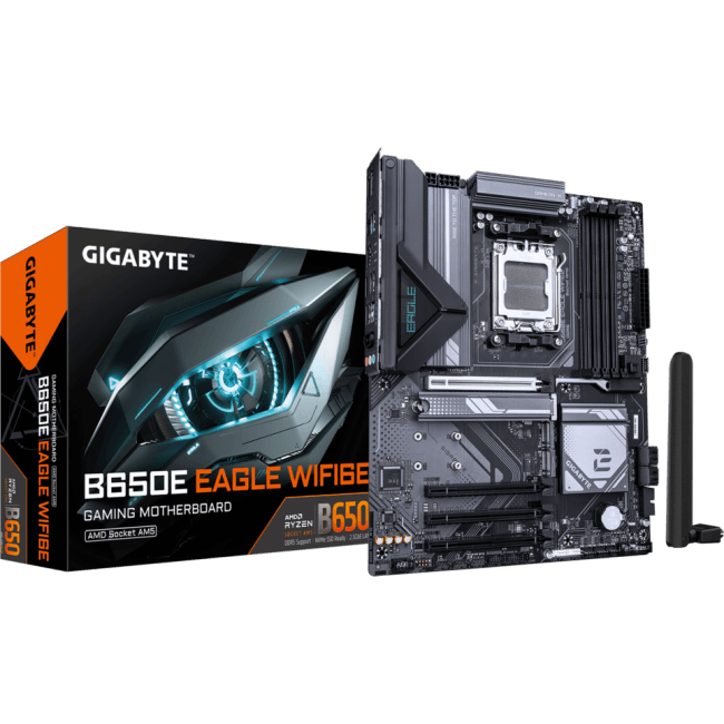 GIGABYTE B650E EAGLE WF6E (RTL) AM5 <B650> 4xPCI-E HDMI+DP 2.5GbLAN+WiFi SATA RAID  ATX  4DDR5