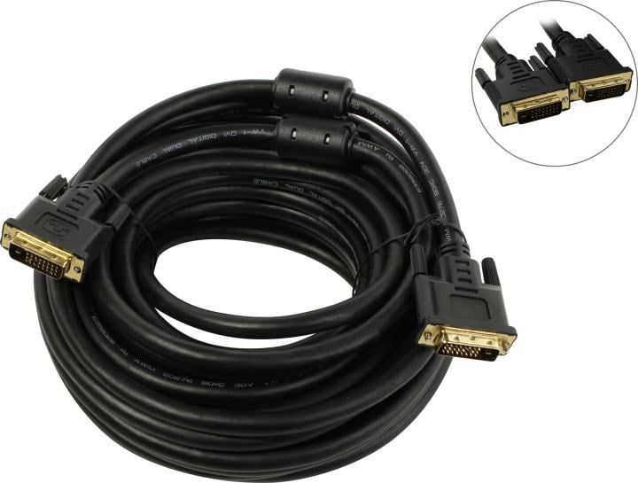 KS-is <KS-518-15> Кабель монитор - SVGA card DVI-D (25M -25M) Dual link  15м 2 фильтра