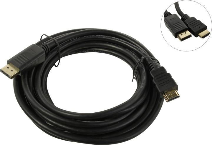 KS-is Кабель Displayport - HDMI KS-is (KS-516-5), вилка-вилка, длина - 5 метра