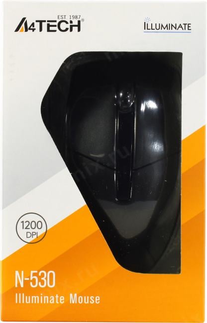 A4Tech V-Track Mouse  <N-530 Black>  (RTL) USB 3btn+Roll