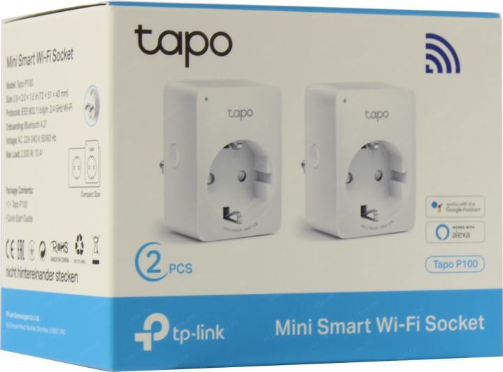 TP-LINK <Tapo P100(2-pack)> Умная  розетка  (2шт)