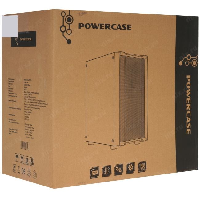 CMMEM19B-A4 Корпус Powercase Mistral Micro EM19, Tempered Glass, 4x120mm ARGB PWM  fan, чёрный, mATX