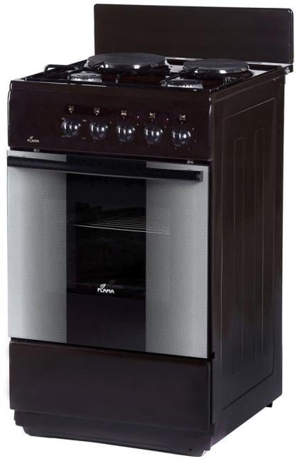Плита Комбинированная Flama RK 2201 B коричневый (без крышки)  реш.сталь  никелированная