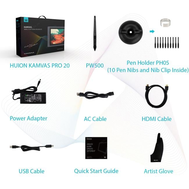 HUION KAMVAS PRO 20 (2019) <GT1901> (19.5", 1920x1080, 5080 lpi, 8192 уровня, D-Sub,  HDM, DP, USB)