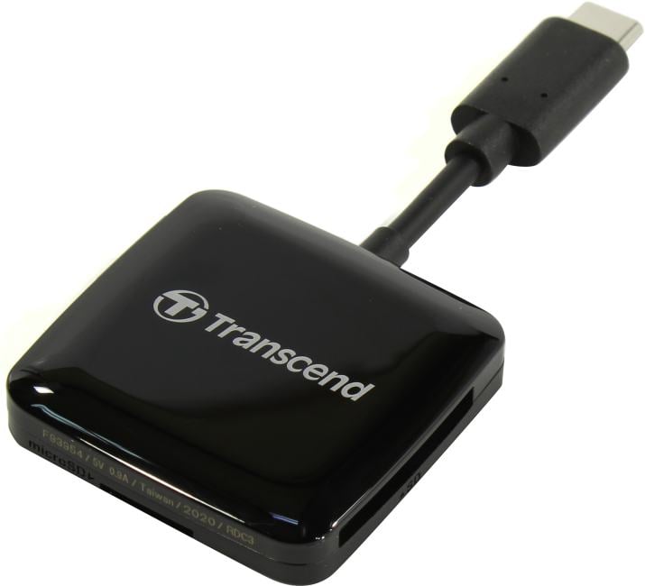 Устройство чтения/записи флеш карт Transcend RDC3 SD/microSD Card Reader, USB 3.2 Gen 1, Black, Type C