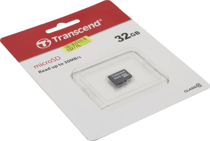 Карта памяти 32GB microSDHC Transcend Class 10 без адаптера (TS32GUSDC10)