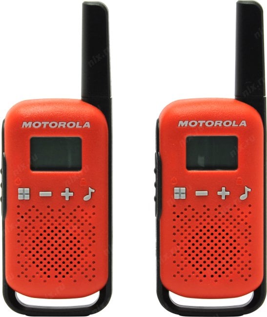 Motorola <TALKABOUT T42 Red> 2 порт. радиостанции (PMR446, 4 км, 8  каналов, LCD, 3xAAA)