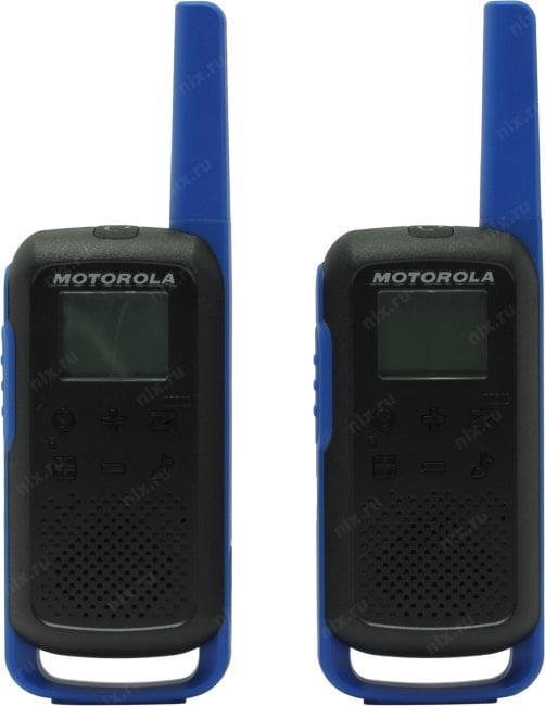 Motorola <TALKABOUT T62 Blue> 2 порт. радиостанции (PMR446, 8 км, 8 каналов, LCD,  з/у,  NiMH)