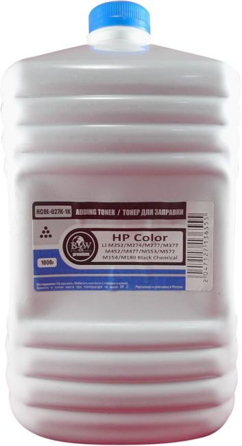 Тонер B&W Premium HCOL-027K-1K Chemical Black (HP LJ  M252/M274/M277/M377/M452/M477/M553/M577) 1000 г