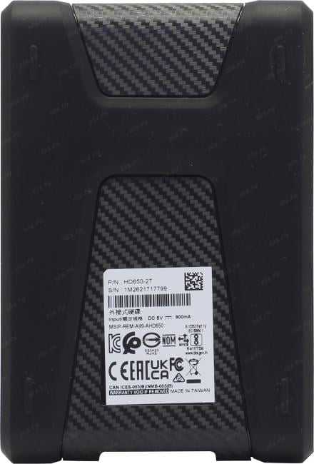 ADATA <AHD650-2TU31-CBK> HD650 Black USB3.1 Portable 2.5" HDD  2Tb EXT (RTL)