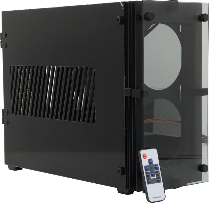 GameMax [Stratos ITX] без БП (Черн., Mini-ITX, зак.стекло,USB3.0, 2*120 вент+пульт)