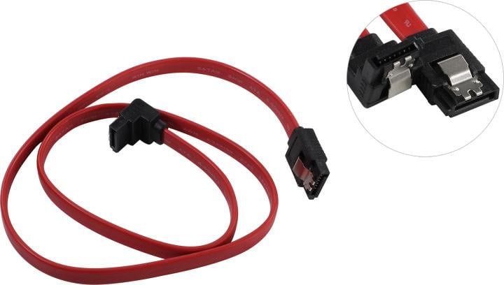 Кабель Vention SATA 3 M/SATA 3 M угол 90 с защелками, красный - 0.5 м KDDRD