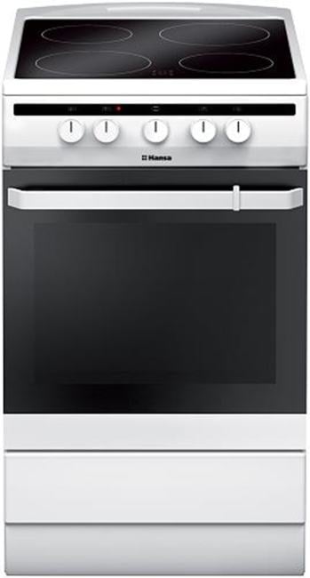 Плита электрическая Hansa FCCW54002 белый, конфорок 4 шт, духовка 68 л, 50 см x 85 см x 60 см