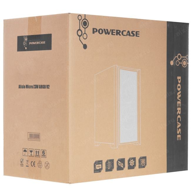 CAMZW-A3-V2 Корпус Powercase Alisio Micro Z3W ARGB V2, Tempered Glass, 3x 120mm ARGB fan,  белый, mATX ()