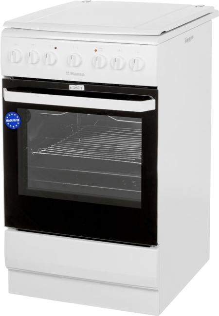 Плита электрическая Hansa FCEW54109 белый, конфорок 4 шт, духовка 65 л, 50 см x 85 см x 60 см
