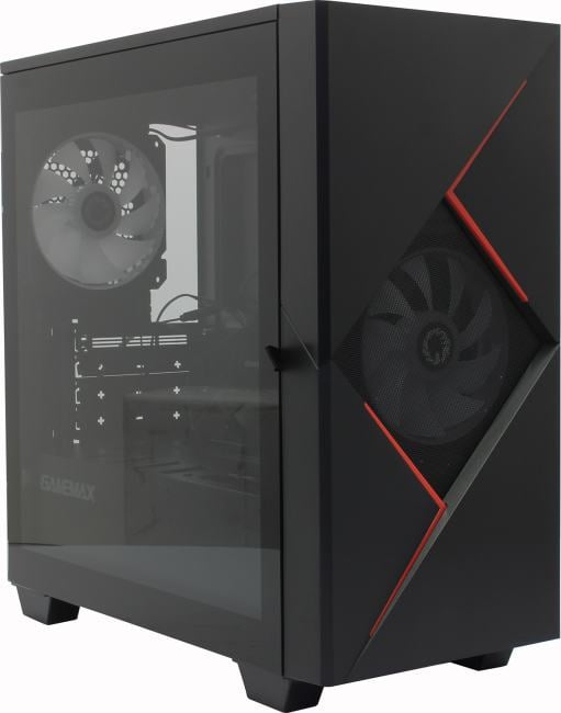 GameMax Корпус Cyclops BR без БП (Midi Tower, ATX, Черно-красн.,1*USB2.0 + 1*USB3.0, 2*120мм)