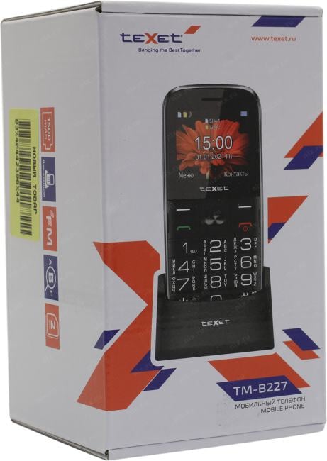 Texet <TM-B227 Black> (QuadBand, 2.2" 220x176, GSM, microSD,  0.08Mpx,  136.6г)