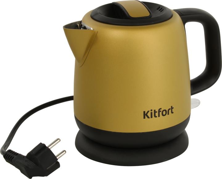 Чайник электрический Kitfort KT-6111 1л. 1630Вт золотистый/черный (корпус: нержавеющая сталь)