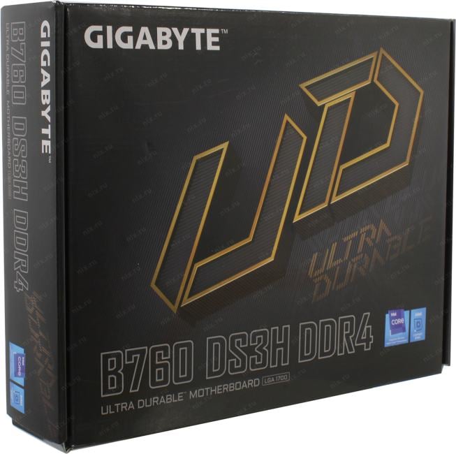 GIGABYTE B760 DS3H DDR4 (RTL) LGA1700 <B760> 5xPCI-E HDMI+DP GbLAN SATA  ATX  4DDR4