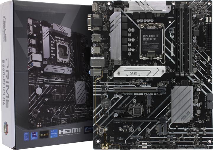 ASUS PRIME B660-PLUS D4 (RTL) LGA1700 <B660> 2xPCI-E Dsub+HDMI+DP  2.5GbLAN  SATA  ATX 4DDR4