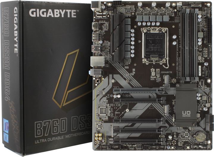 GIGABYTE B760 DS3H DDR4 (RTL) LGA1700 <B760> 5xPCI-E HDMI+DP GbLAN SATA  ATX  4DDR4