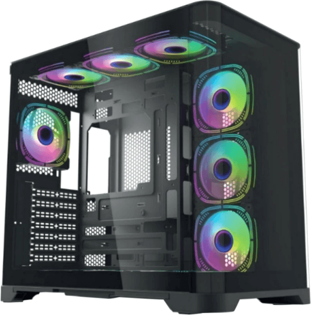 Корпус для ПК Forza Forza FZ-G42B Seaview TG ATX Case, black, w/o psu, Curved Tempered glass front  panel, 1x3,5, 3x2,5