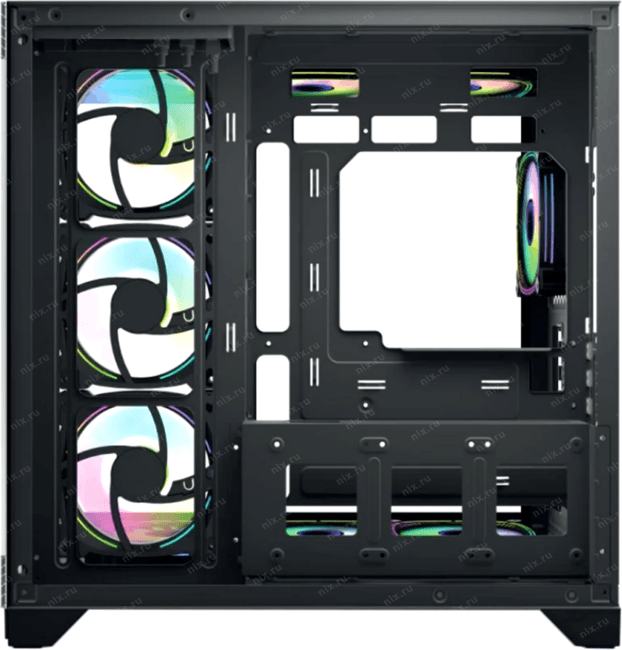 Корпус для ПК Forza Forza FZ-G42B Seaview TG ATX Case, black, w/o psu, Curved Tempered glass front  panel, 1x3,5, 3x2,5