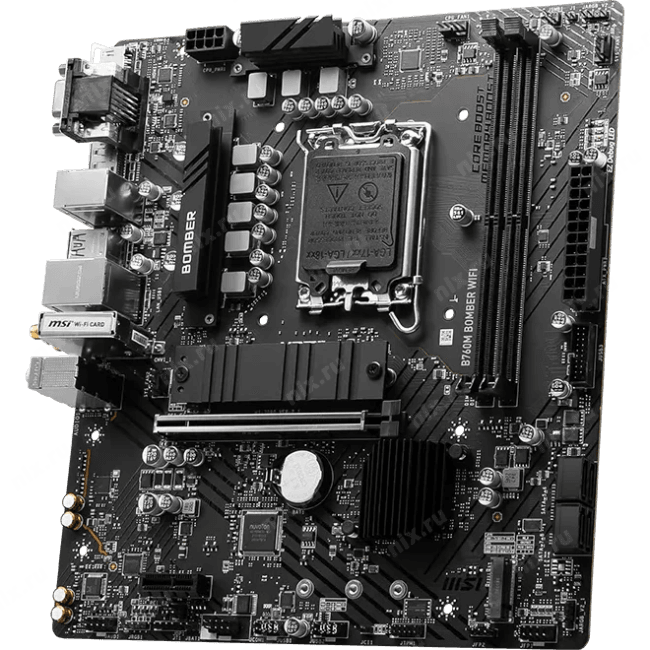 Материнская плата MSI B760M BOMBER WIFI Soc-1700 Intel B760 2xDDR5 mATX AC`97  8ch(7.1)  2.5Gg+VGA+HDMI+DP
