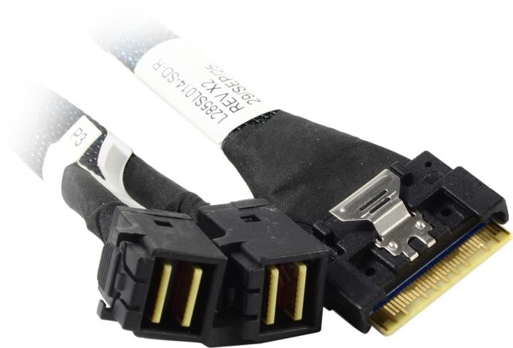 Кабель данных Luxshare, SFF-8654 (x8) -> 2xSFF-8643, 12 Гб/с, 1 м, L285SL014-SD-R