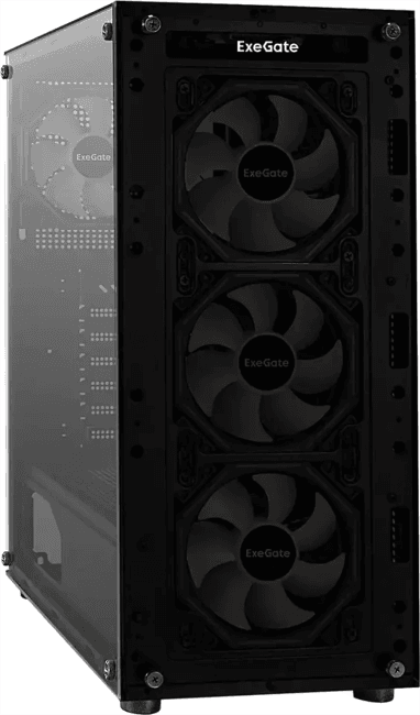 Компьютерный корпус Miditower ExeGate i3 BASE-NPX500 (ATX, БП 500NPX с вент. 12 см, с окном, 1*USB+1*USB 3.0, аудио, 4 вент. 12см с RGb подсветкой)