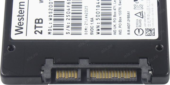 SSD 2 Tb SATA 6Gb/s WD Blue SA510  <WDS200T3B0A> 2.5" TLC