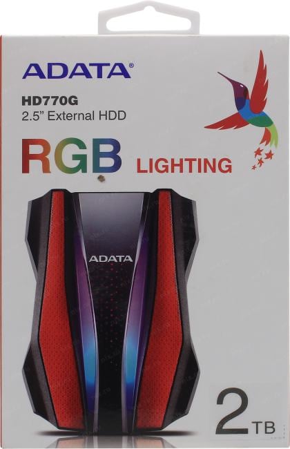 ADATA <AHD770G-2TU32G1-CRD> HD770G RGB USB3.2 Portable 2.5"HDD  2Tb EXT (RTL)