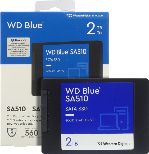 SSD 2 Tb SATA 6Gb/s WD Blue SA510  <WDS200T3B0A> 2.5" TLC