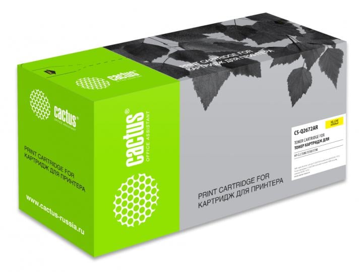 Картридж лазерный Cactus CS-Q2672AR желтый (4000стр.) для HP CLJ 3500/3550/3700