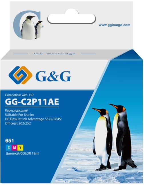 Картридж струйный G&G GG-C2P11AE 651 многоцветный (18мл)  для  HP  DeskJet 5575/5645